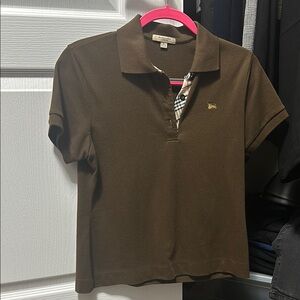 💯 Authentic Burberry Brown Polo Shirt for Women